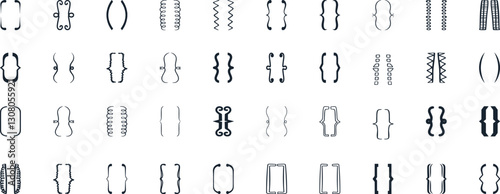 Bracket, braces, parenthes vector set, Diverse curly bracket styles for design, coding, and typography. Ideal symbol for software, graphic design