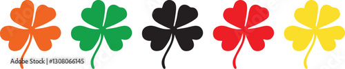 Silhouette set of a clover flower vector silhouette