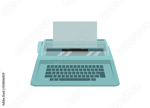 Electric typewriter machine. Simple flat illustration.