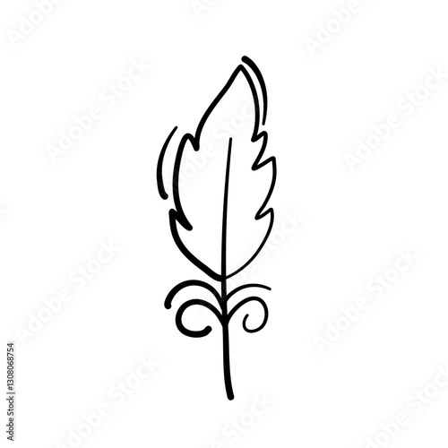 Graphical mono line feathers
