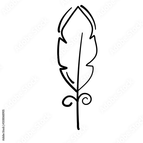 Graphical mono line feathers
