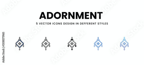 Adornment  vector icons set stock illustration