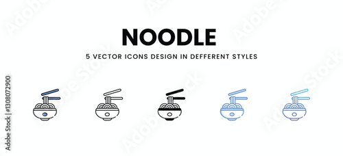 Noodle  vector icons set stock illustration