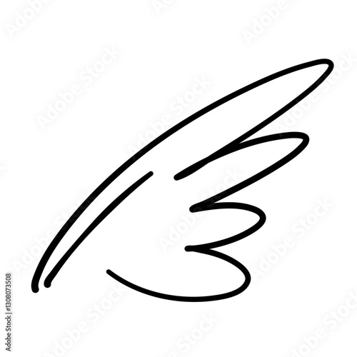 Doodle outline sketch angel wings
