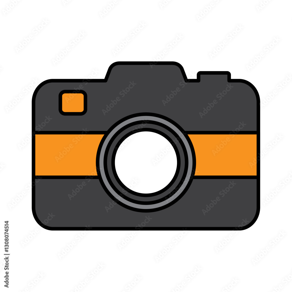 Vector image of a camera icon with white background Vector image of a camera icon with white background