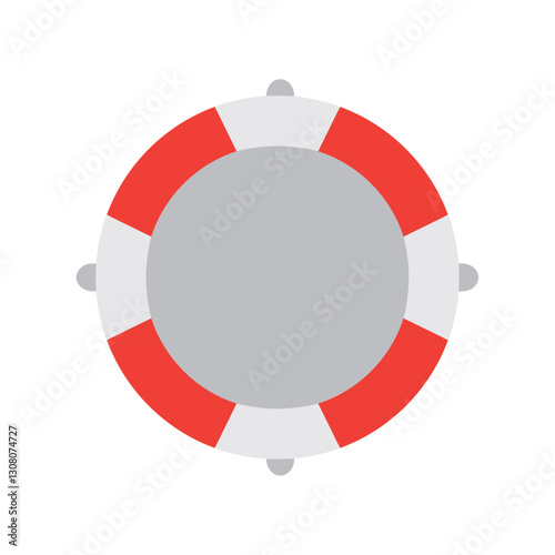 Vector image of a white float icon with red on a white background