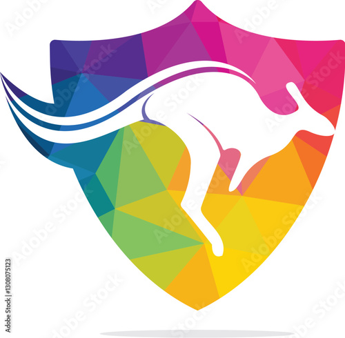 Kangaroo vector logo design. Creative kangaroo nature logo design concept.