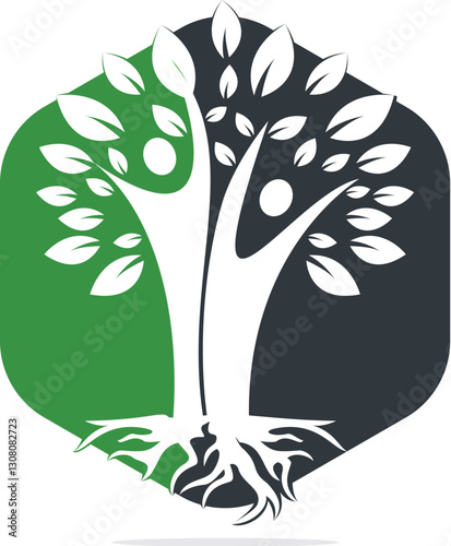 Family Tree And Roots Logo Design. Family Tree Symbol Icon Logo Design.