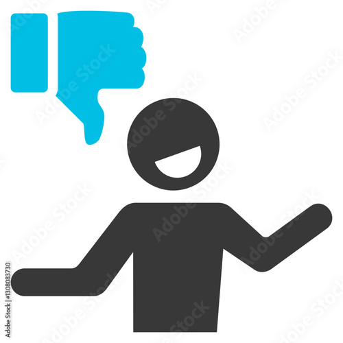 Disparagement Glyph Blue Grey Icon