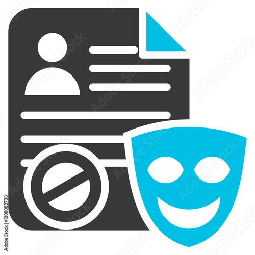 Misrepresentation Glyph Blue Grey Icon
