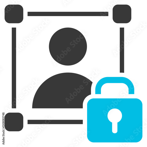 Isolation Glyph Blue Grey Icon