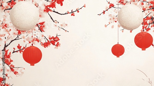 Traditional Tangyuan Rice Ball Elements Poster