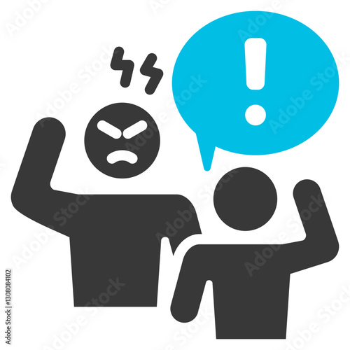 Hostility Glyph Blue Grey Icon