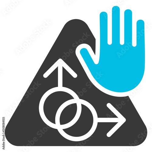 Homophobia Glyph Blue Grey Icon