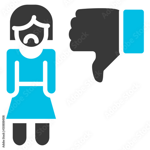 Sexism Glyph Blue Grey Icon