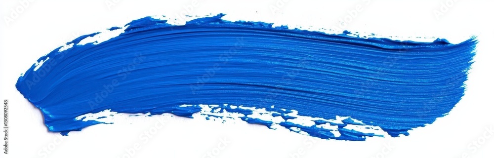 Fototapeta premium Bright Blue Paint Stroke on White Background for Art and Design