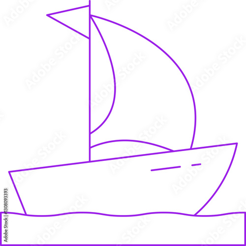 Small Boat icon single vector illustration