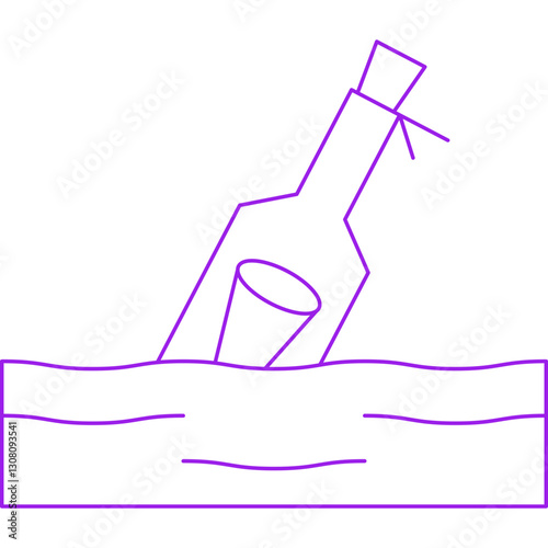 Bottle in Water icon single vector illustration