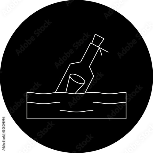 Bottle in Water icon single vector illustration