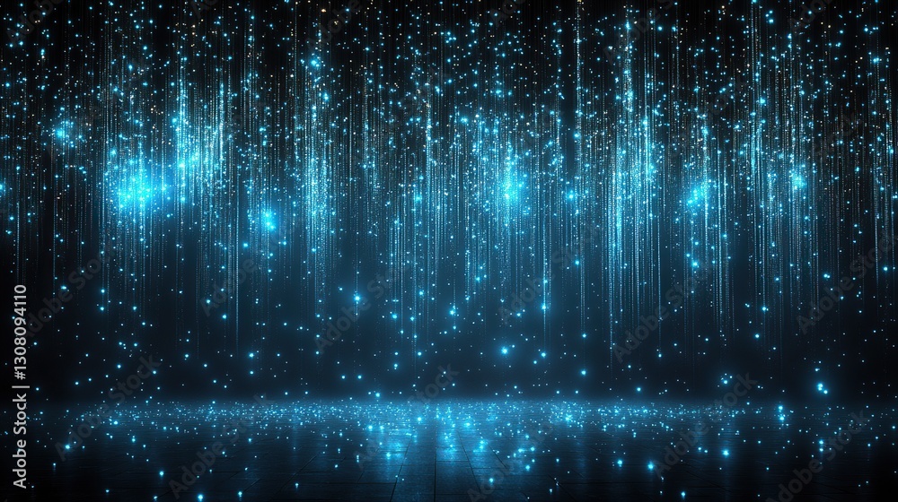 Sparkling blue rain digital backdrop Sparkling blue rain digital backdrop