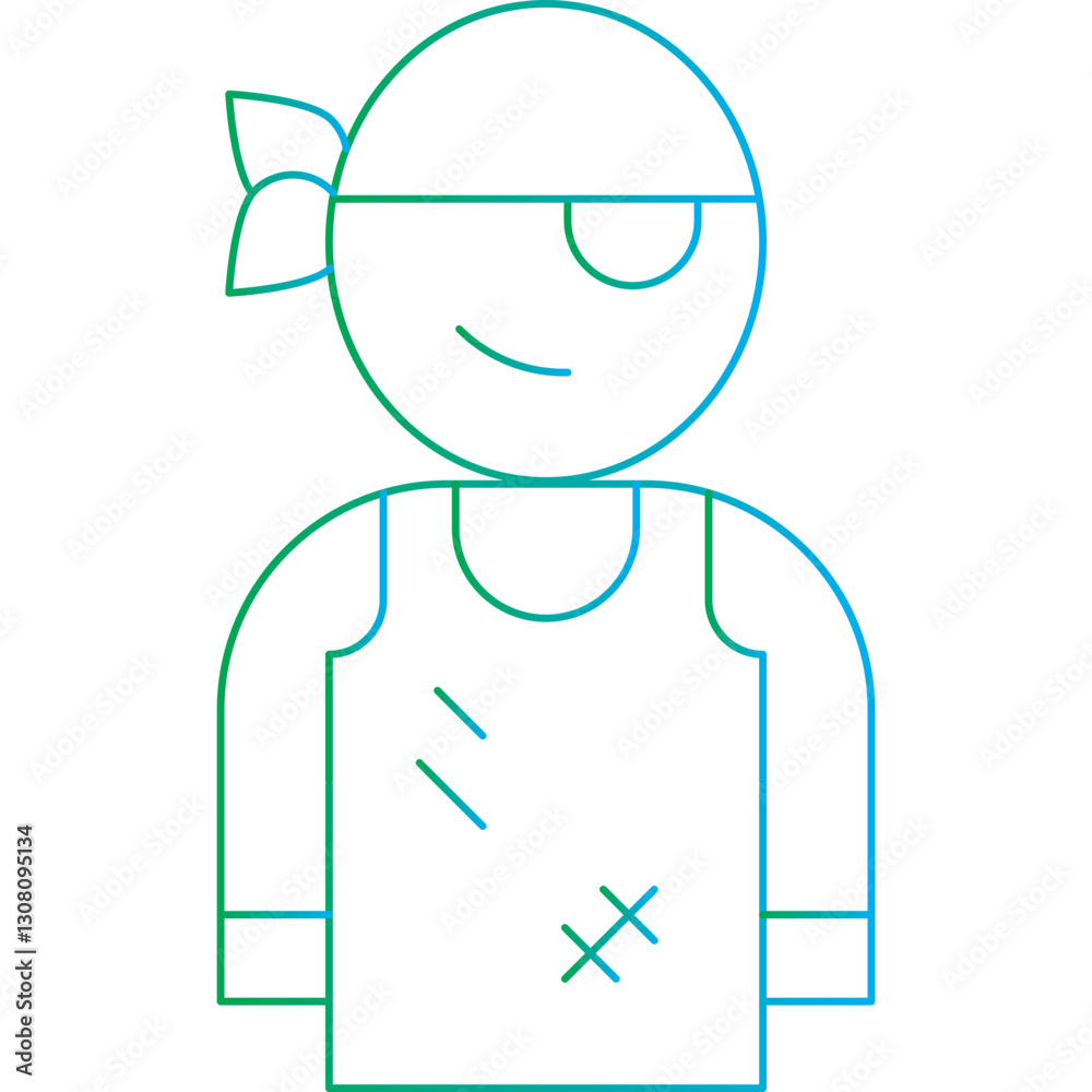 Male Pirate icon single vector illustration Male Pirate icon single vector illustration