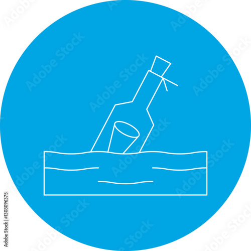 Bottle in Water icon single vector illustration