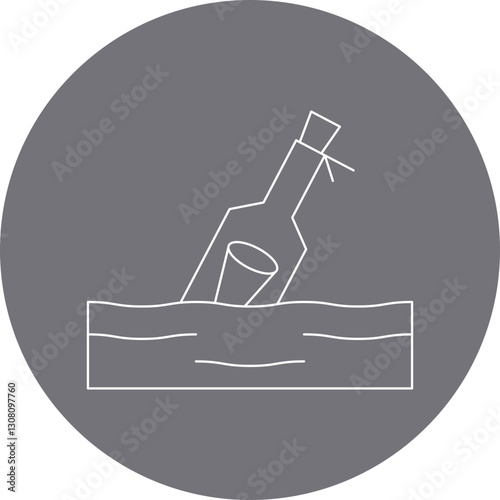Bottle in Water icon single vector illustration