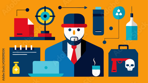 These illustrations can effectively capture various aspects of a Ballistics Experts work in the crime lab while conveying the investigative process and meticulous nature of