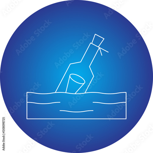 Bottle in Water icon single vector illustration