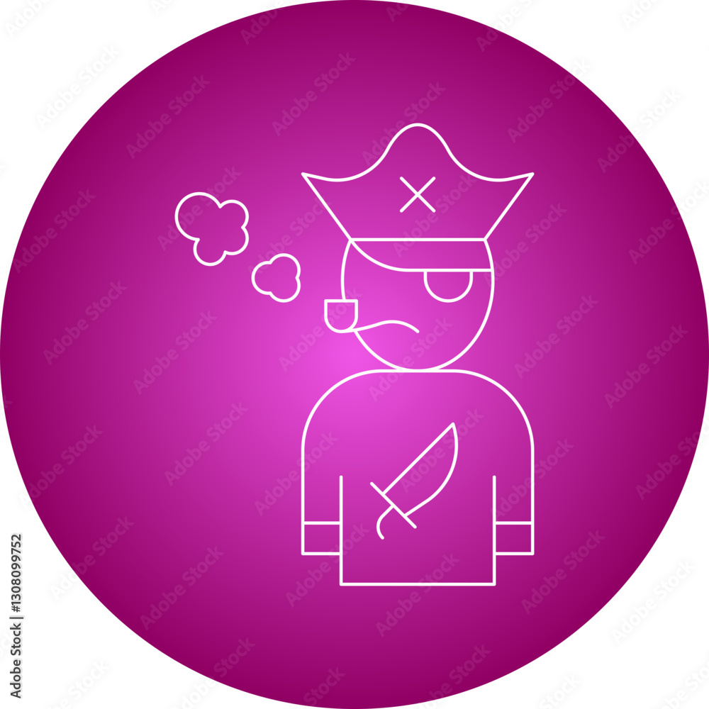 Pirate with Smoking Pipe icon single vector illustration Pirate with Smoking Pipe icon single vector illustration