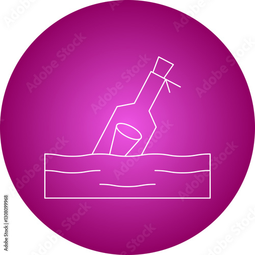 Bottle in Water icon single vector illustration