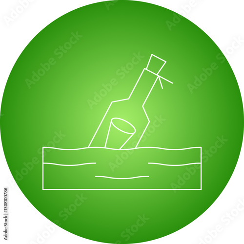Bottle in Water icon single vector illustration