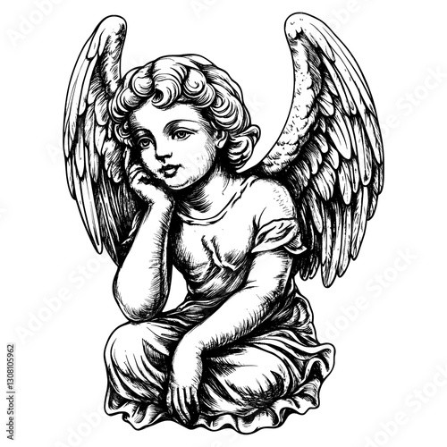Angel art illustration tattoo vector