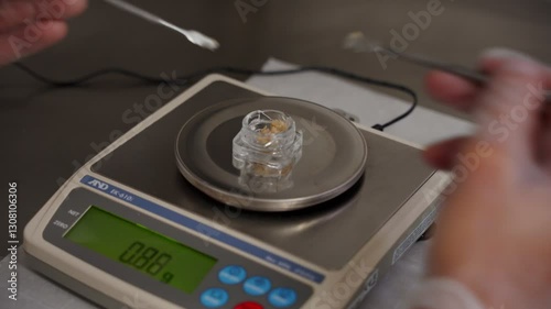 Weighing A Gram of Fresh Frozen Live Rosin, Warm Lighting