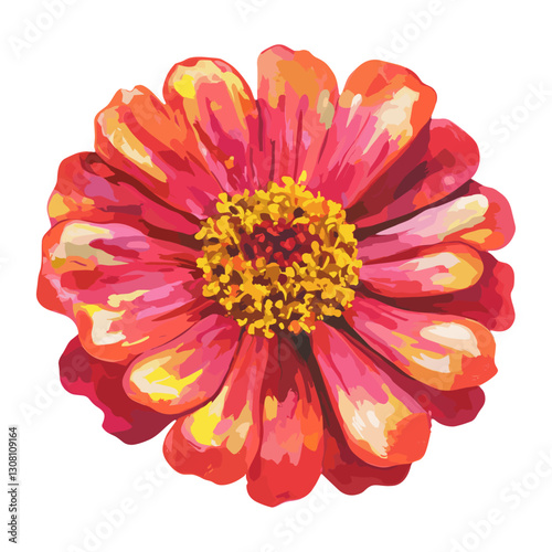 Zinnia flower illustration petals zinnia vector