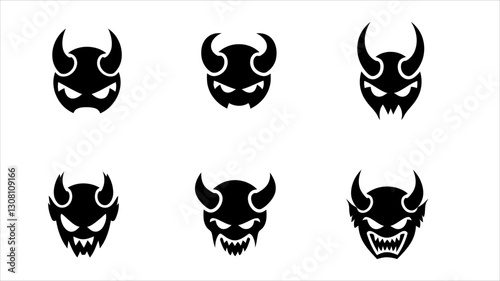 Six Evil Demon Head Logos