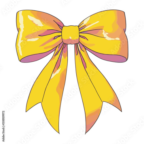 Yellow bow illustration cartoon accessories vector