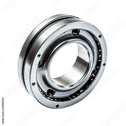 a metallic bearing. showcasing its smooth surface and precise engineering bearings are essential components in machines. allowing for reduced friction and enabling rotational or linear movement their