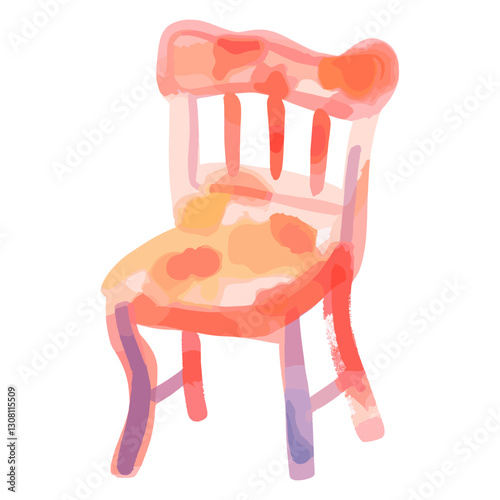 Chair furniture white background absence  vector