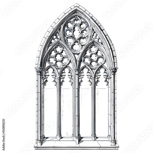 Church window architectural architecture details vector