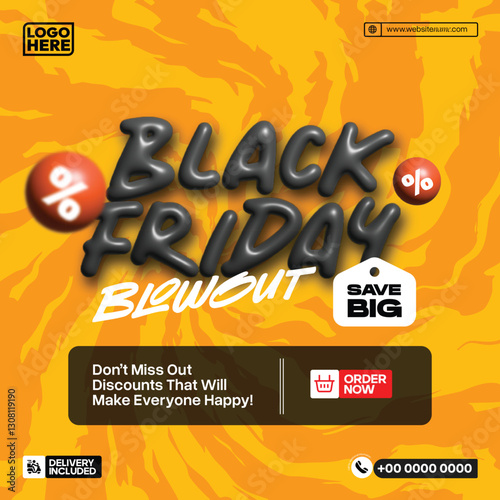 stylish Black Friday E Commerce Promotion Poster Template