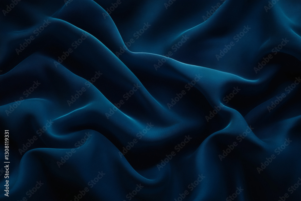 Fototapeta premium Elegant Deep Sea Blue Abstract Fabric Texture with Subtle Wavy Formations