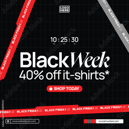 Trendy Black Friday Social Media Poster for Online Advertising