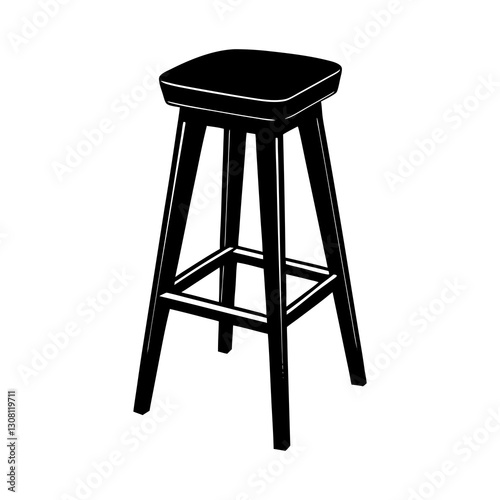 Bar Stool silhouette vector