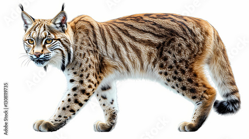 The bobcat (lynx rufus), an elusive wildlife, on a transparent background cutout with a photorealistic illustration. Elusive - Spirit. Illustration photo