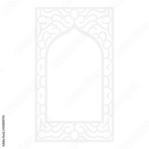 Minimal ornate islamic frame design architectural architecture vector