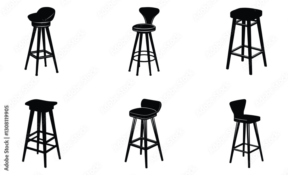 Bar Stool silhouette vector Bar Stool silhouette vector