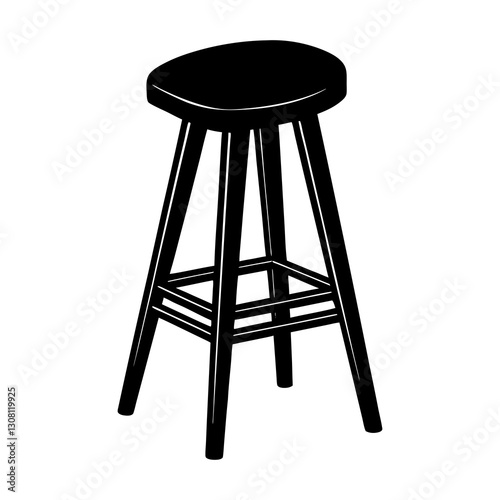 Bar Stool silhouette vector