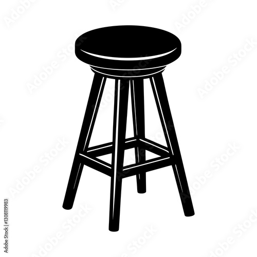 Bar Stool silhouette vector