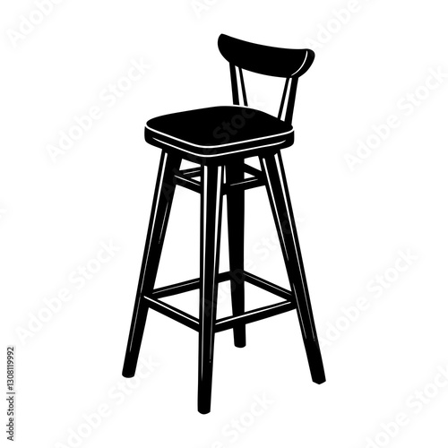 Bar Stool silhouette vector